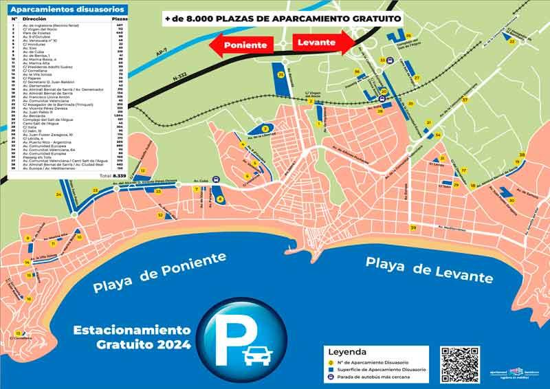 zonas de aparcamiento gratis en benidorm  - Aparcar gratis en Benidorm