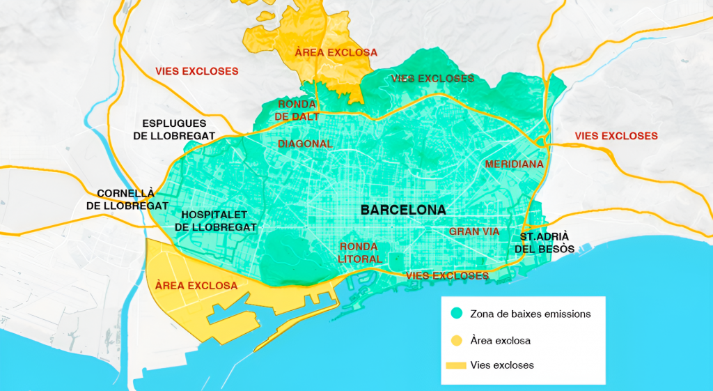 horario y mapa zbe barcelona 1024x561 - Todo sobre la ZBE de Barcelona: guía completa